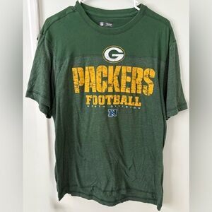 Green Bay Packers two tone ringer NFL Team Apparel Green T Shirt, large.